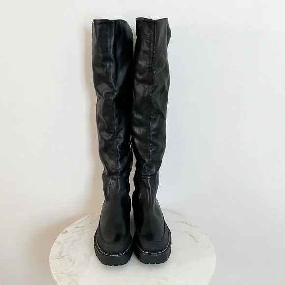 NEW Sam Edelman Lerue Lug Sole Faux Leather High Shaft Boot Size 8 - Picture 8 of 12